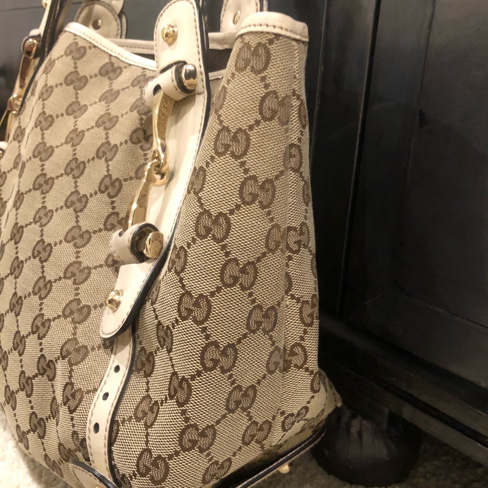 Vintage Gucci Pelham Canvas Off White Bag - Picture 2 of 12